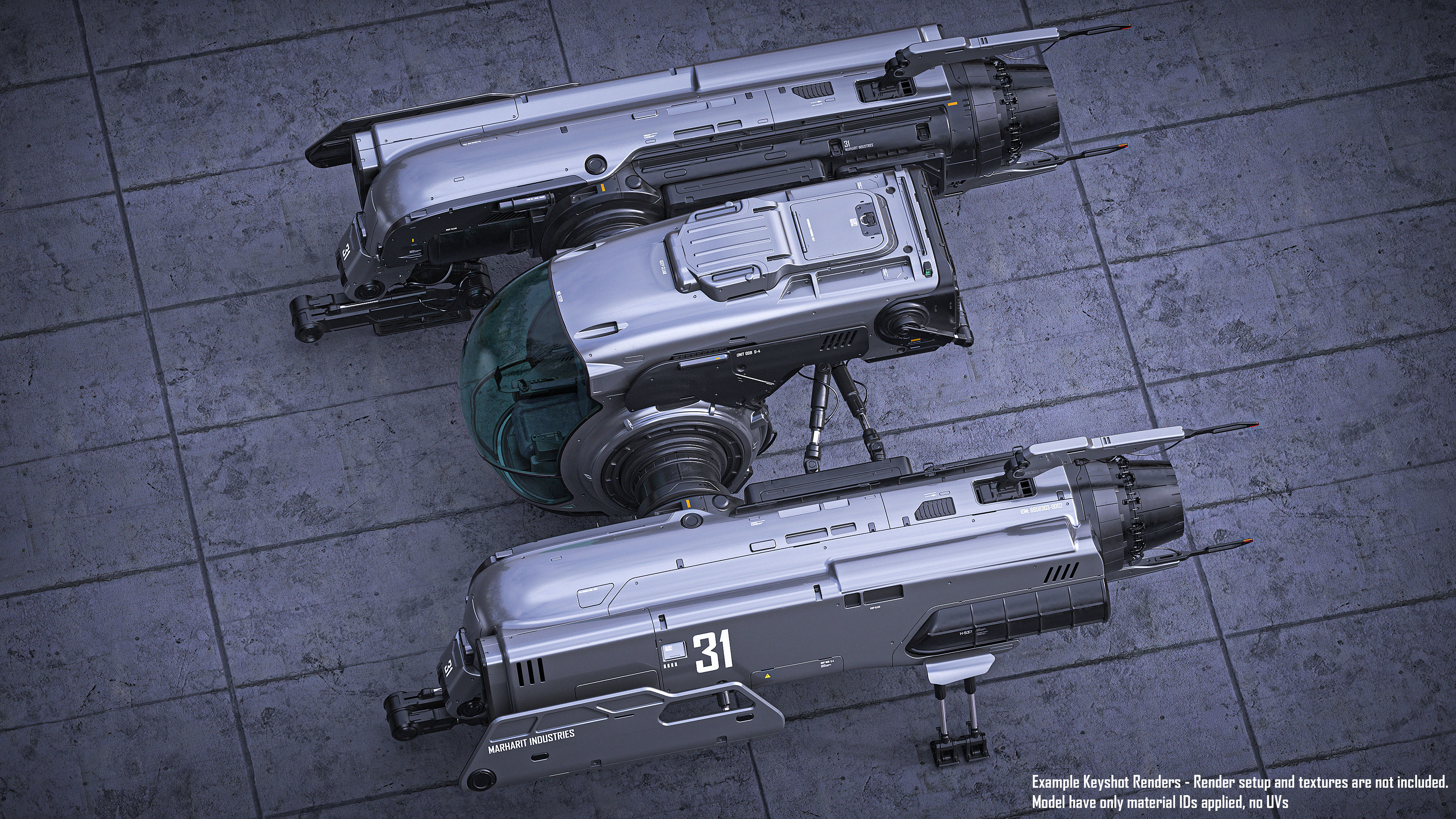 Sci Fi Engineering Jet 3D model_15