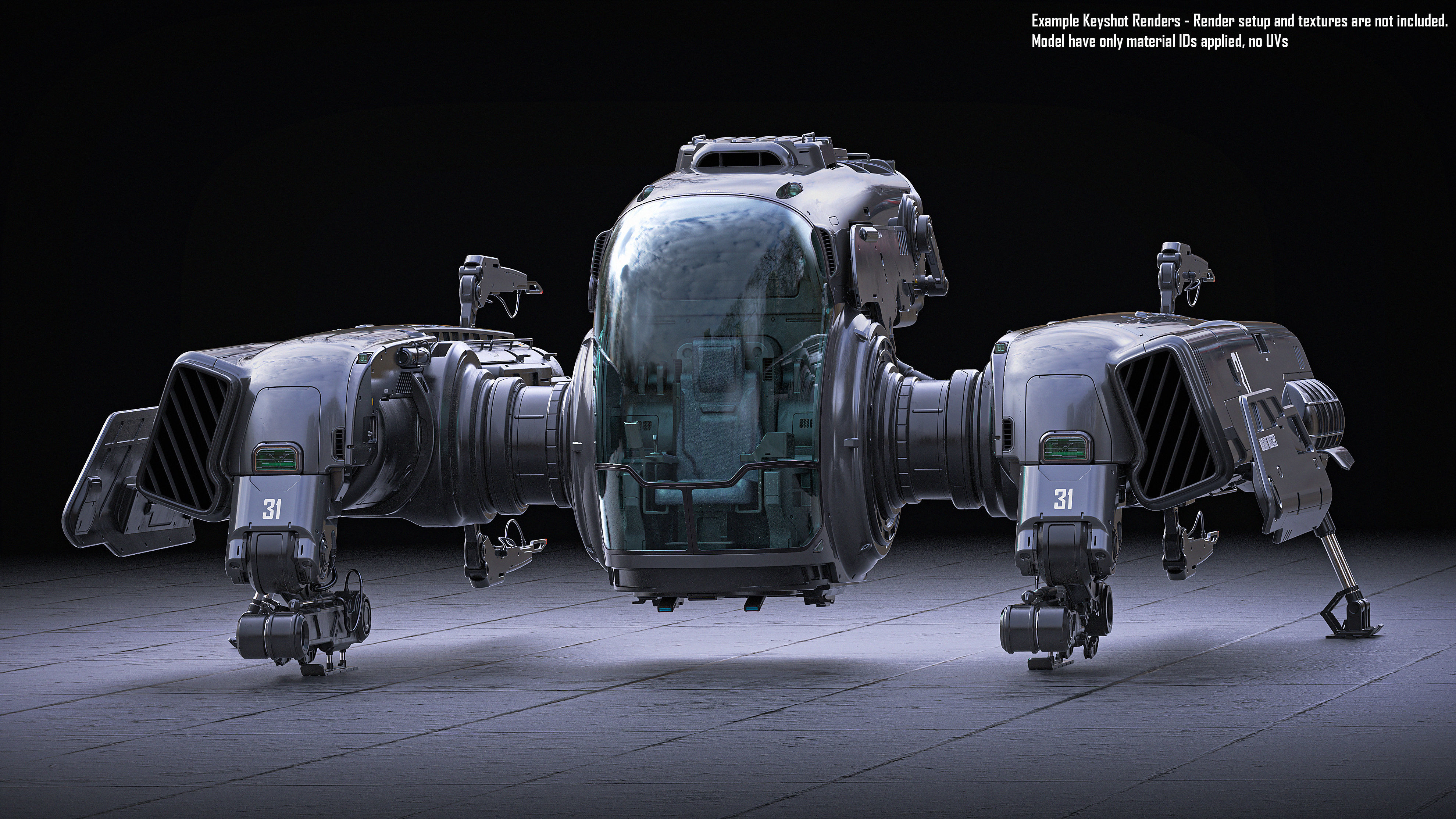Sci Fi Engineering Jet 3D model_14