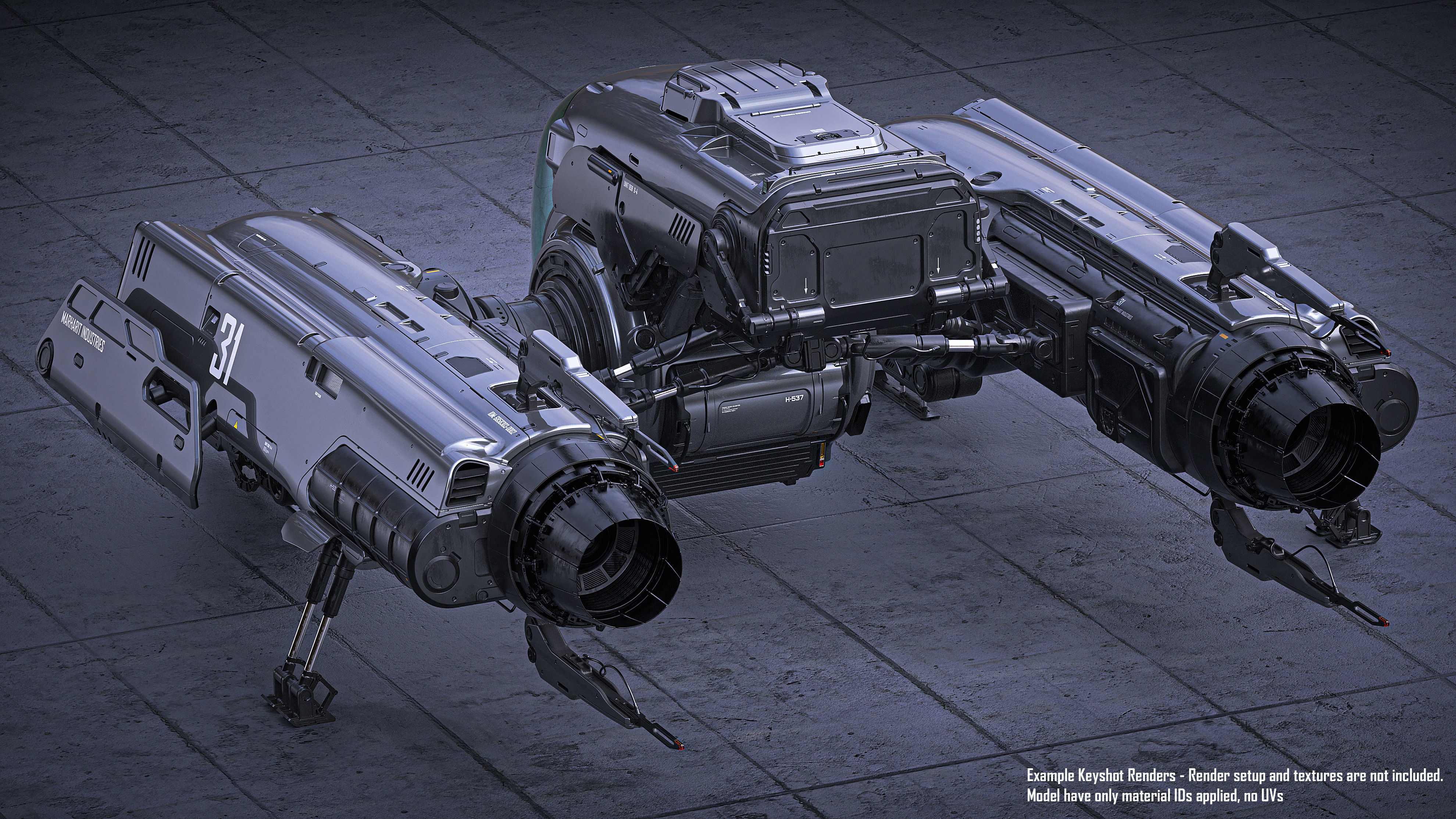 Sci Fi Engineering Jet 3D model_16