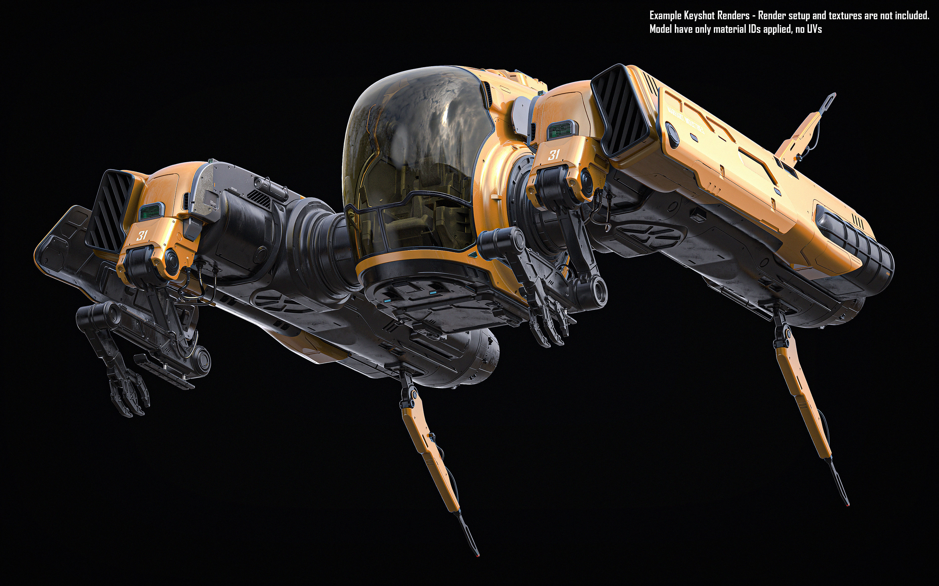 Sci Fi Engineering Jet 3D model_6