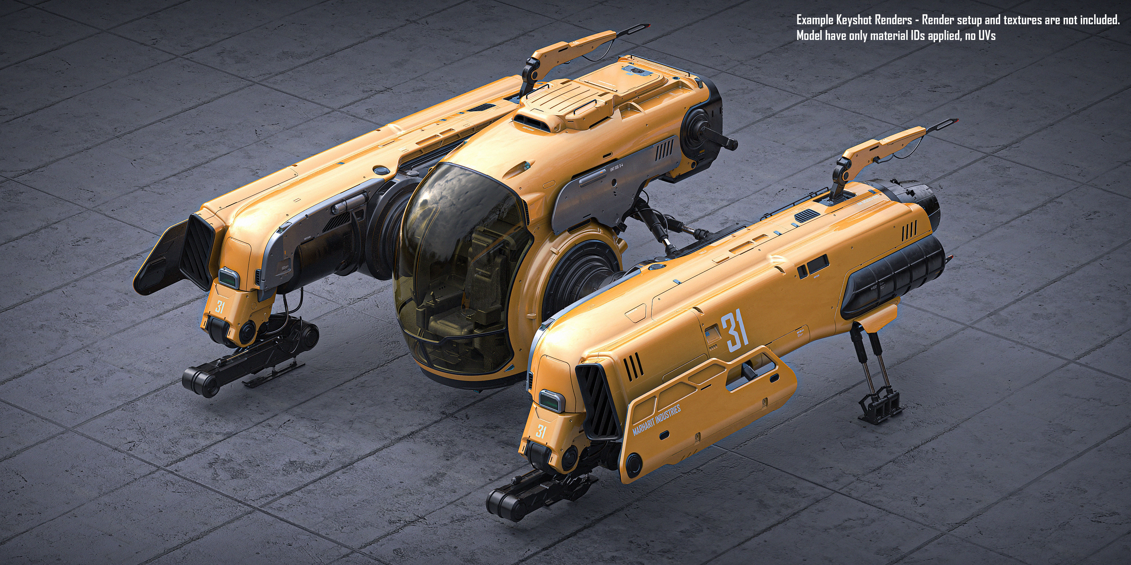 Sci Fi Engineering Jet 3D model_1