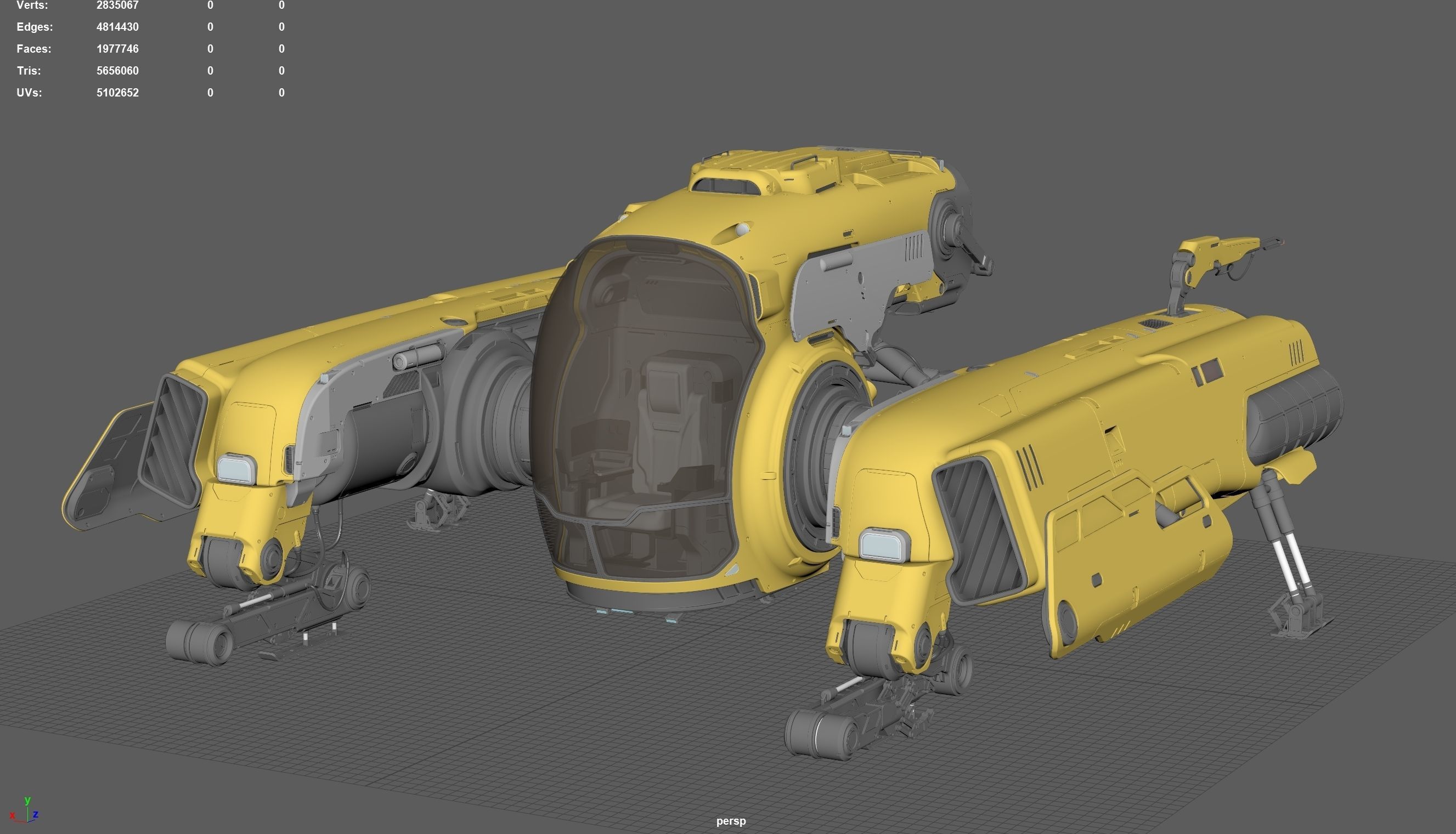 Sci Fi Engineering Jet 3D model_17