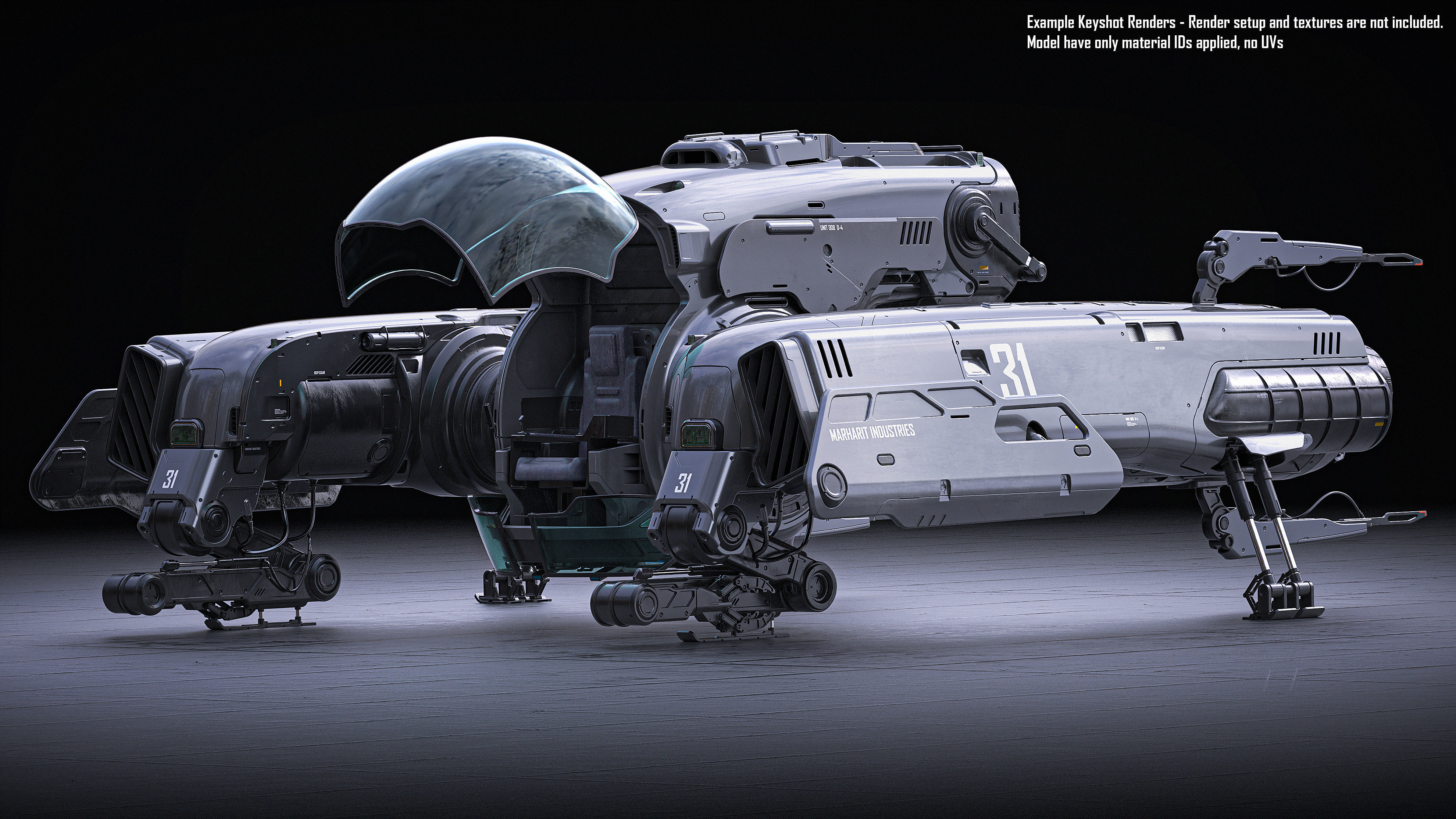 Sci Fi Engineering Jet 3D model_13