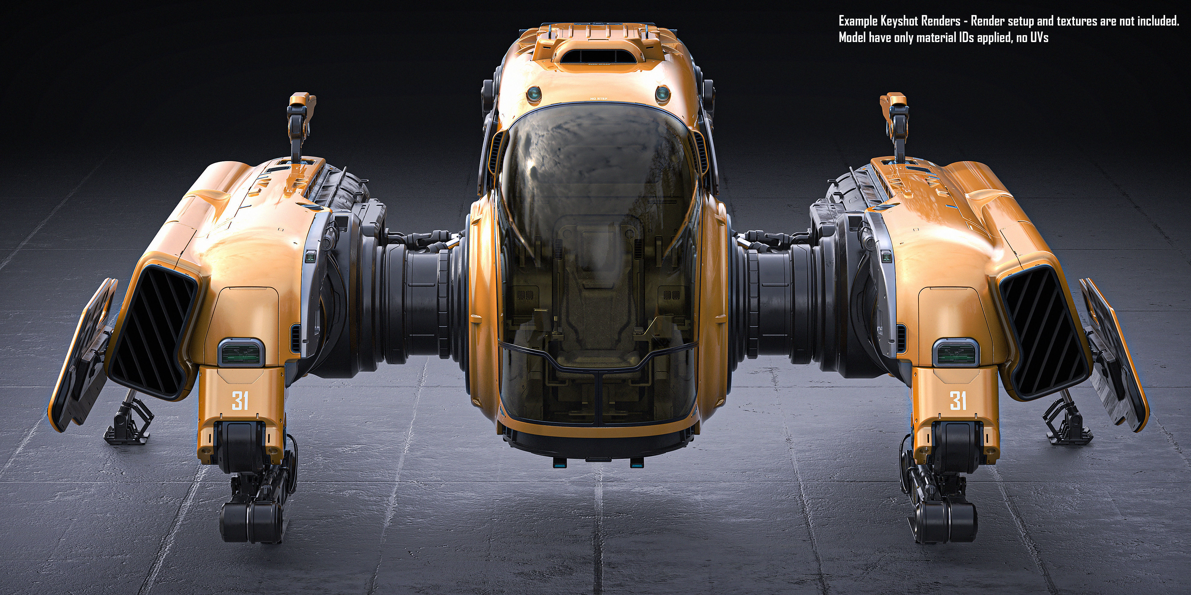 Sci Fi Engineering Jet 3D model_4