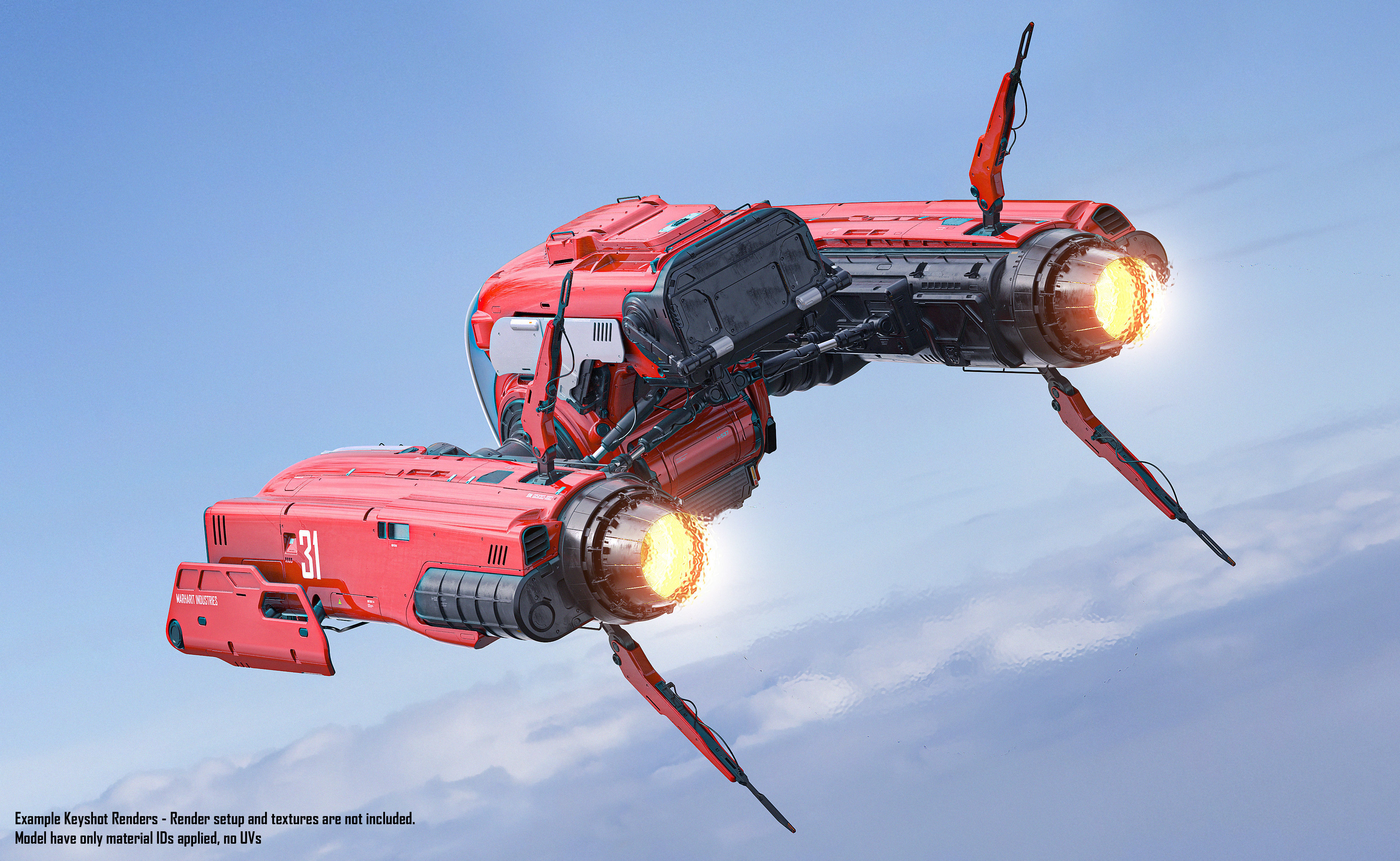 Sci Fi Engineering Jet 3D model_9