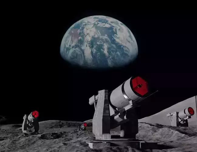 Lunar base defence laser turret 1 Low-poly 3D model
