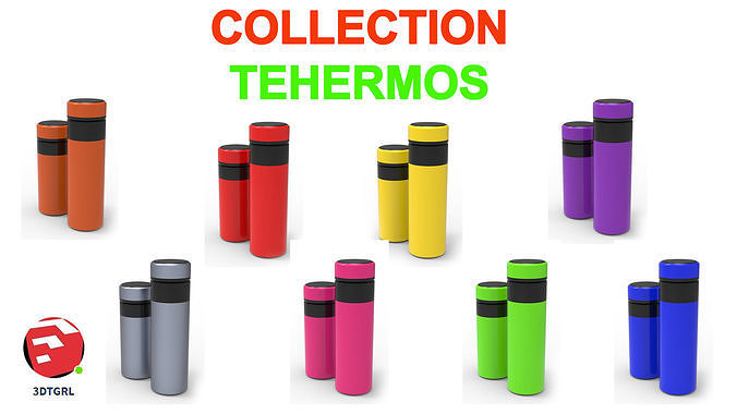 THERMOESES two water bottles 3D Model Collection