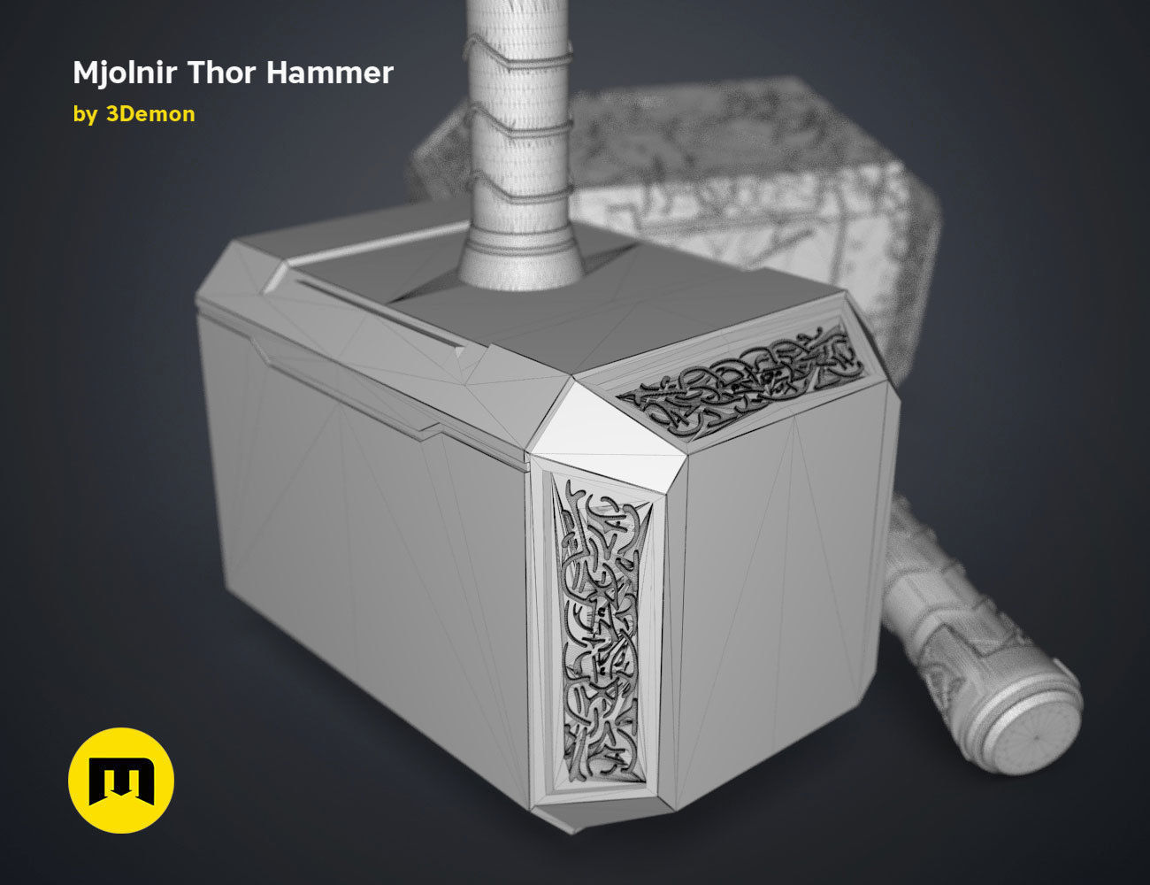 Mjolnir hammer - Love and Thunder 3D print model_38