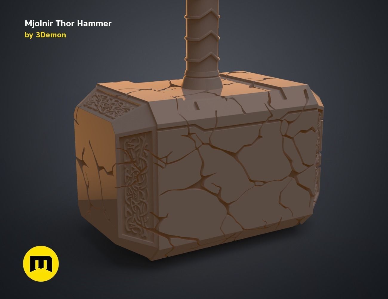 Mjolnir hammer - Love and Thunder 3D print model_34