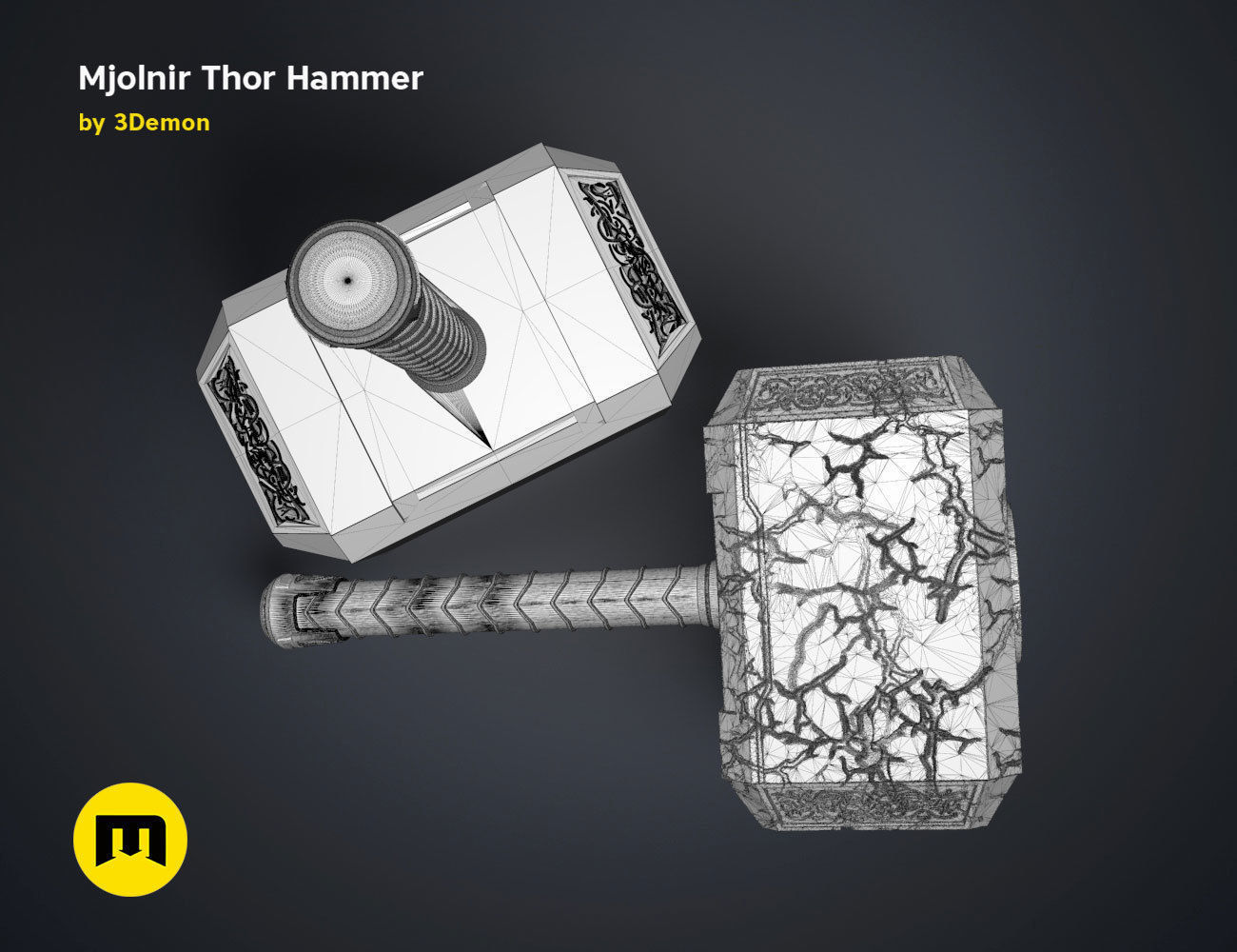 Mjolnir hammer - Love and Thunder 3D print model_39