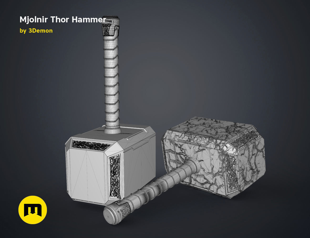 Mjolnir hammer - Love and Thunder 3D print model_35