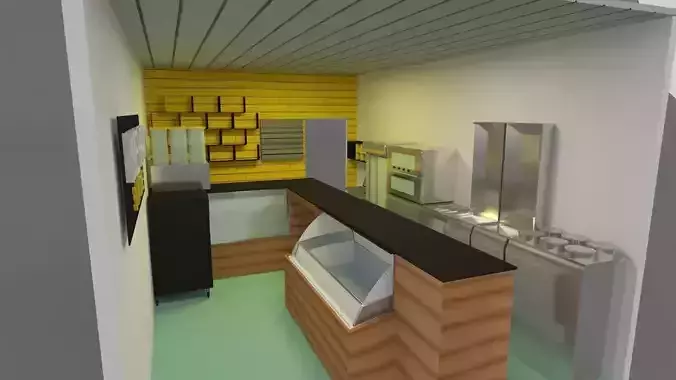 Take away 3d model Interior