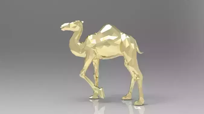 Camel low poly style high details
