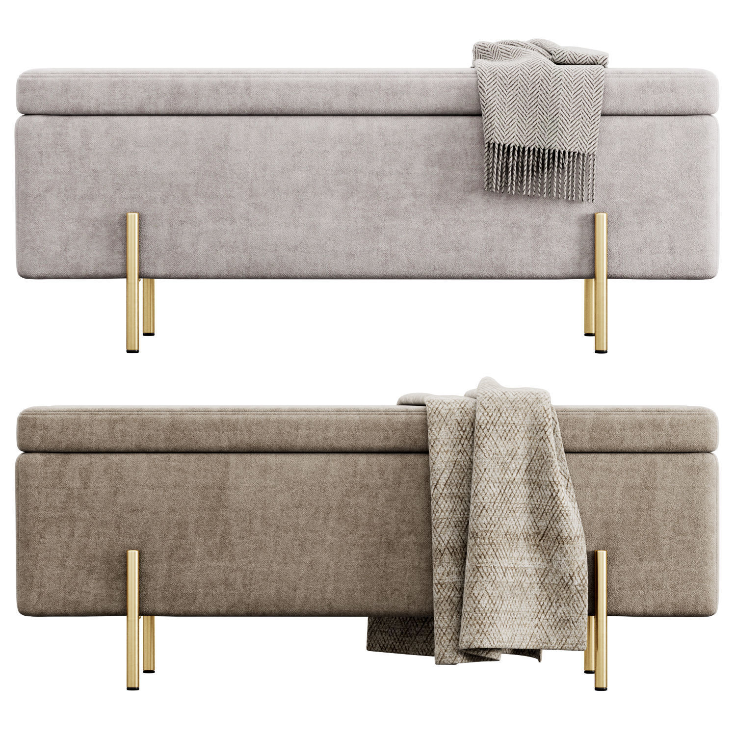 Jodel Upholstered Storage Bench by Everly Quinn 3D model_5