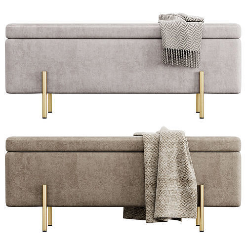 Jodel Upholstered Storage Bench by Everly Quinn 3D model 6