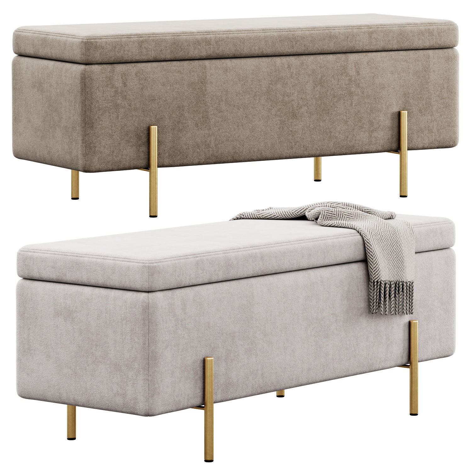Jodel Upholstered Storage Bench by Everly Quinn 3D model_1