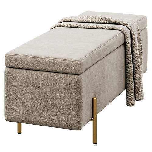 Jodel Upholstered Storage Bench by Everly Quinn 3D model 3