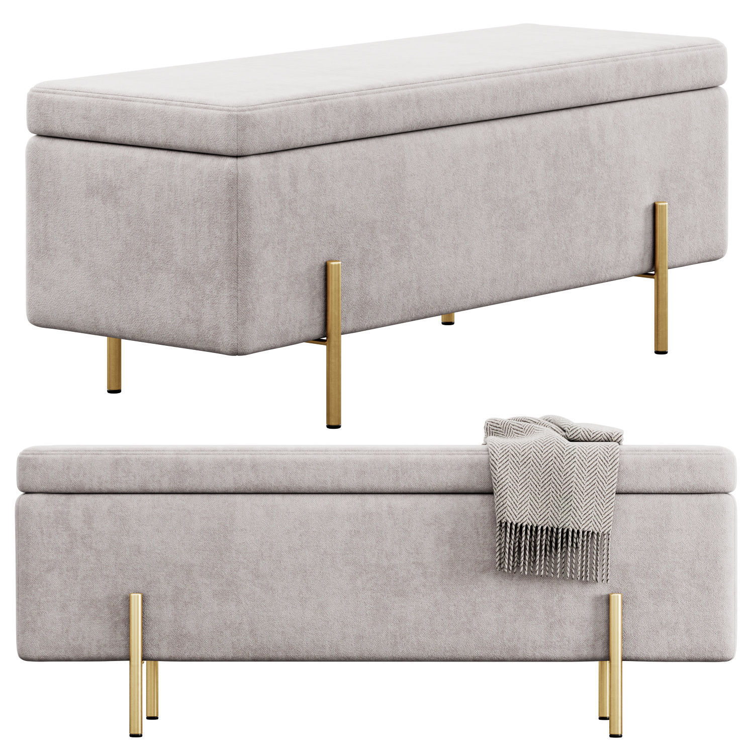 Jodel Upholstered Storage Bench by Everly Quinn 3D model_6