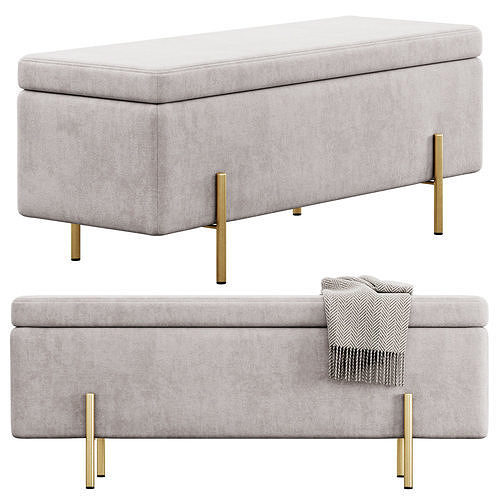 Jodel Upholstered Storage Bench by Everly Quinn 3D model 7