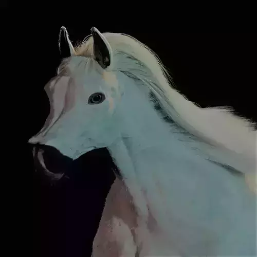 Horse with Mane Game Ready animal model