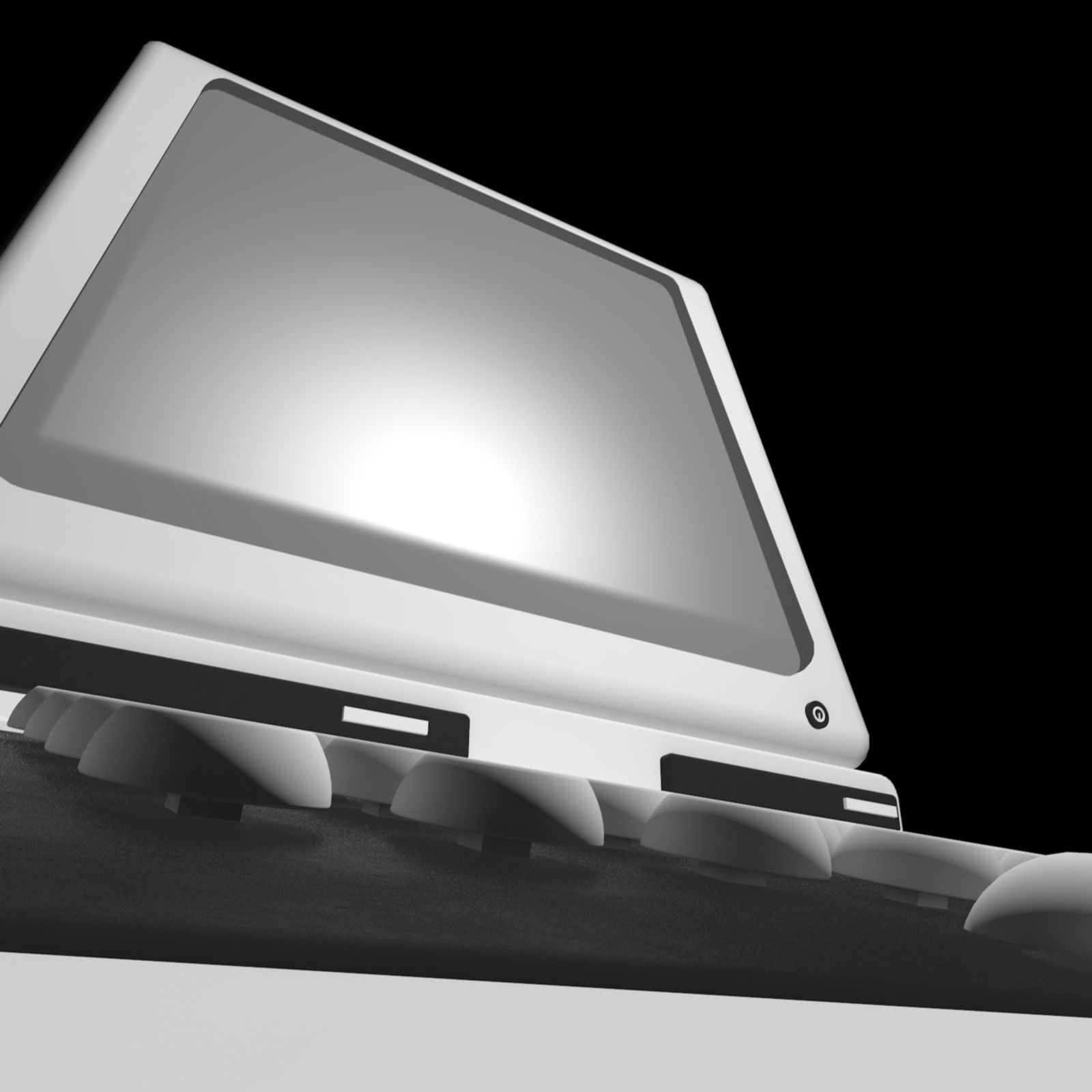 Old model computer - a rough representation of an old computer Free 3D model_4