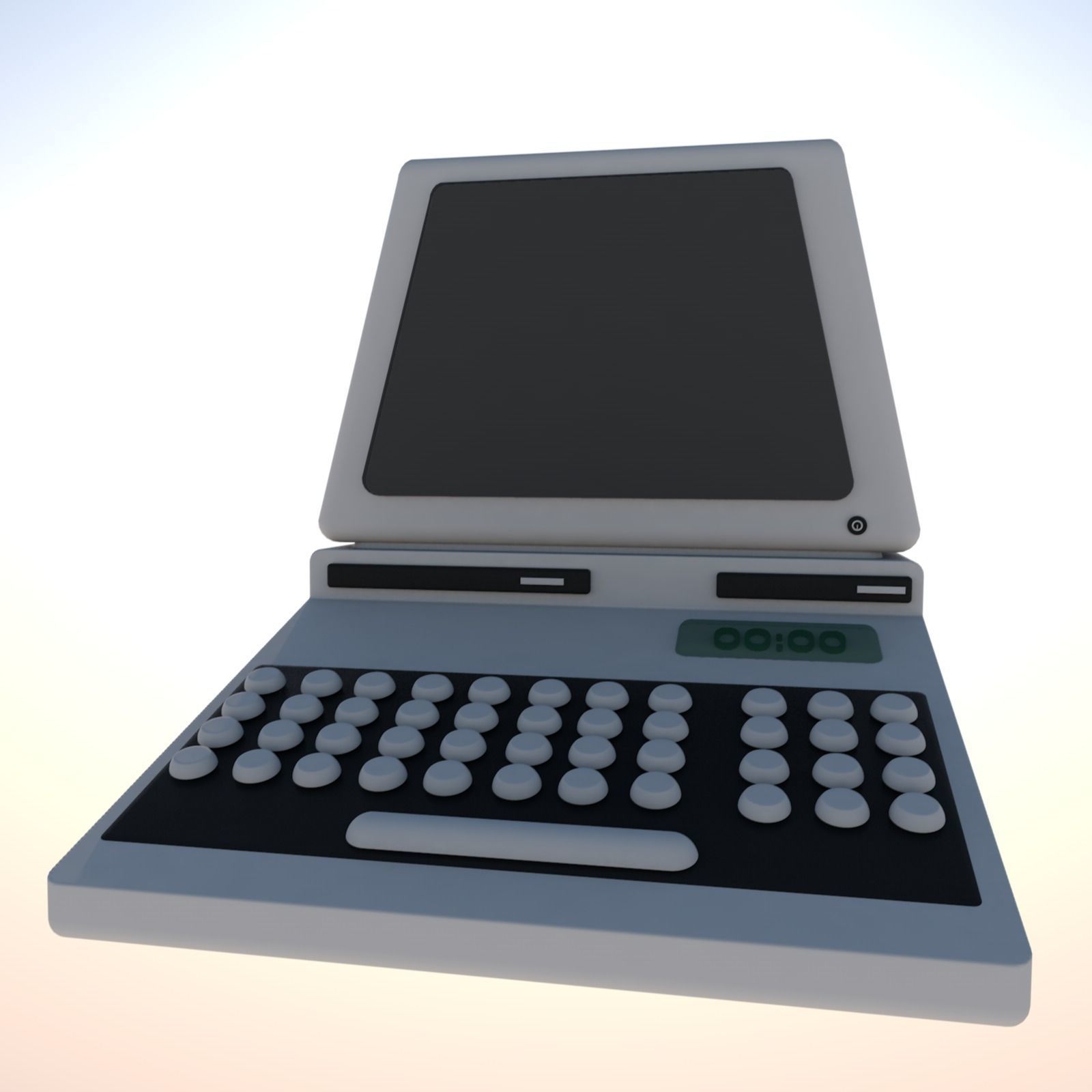 Old model computer - a rough representation of an old computer Free 3D model_16