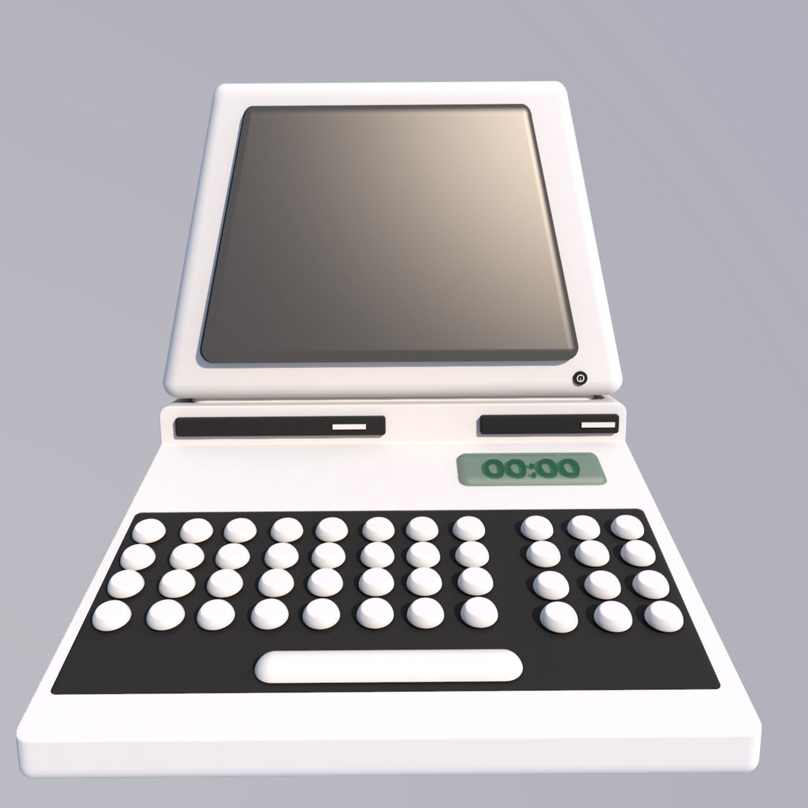 Old model computer - a rough representation of an old computer Free 3D model_13