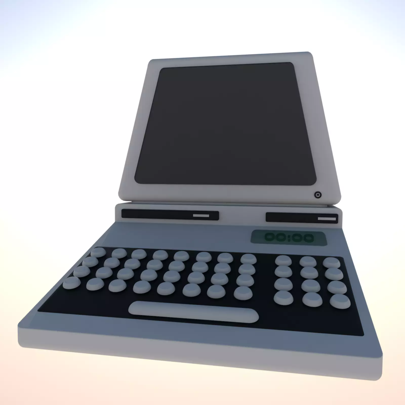Old model computer - a rough representation of an old computer Free 3D model_0