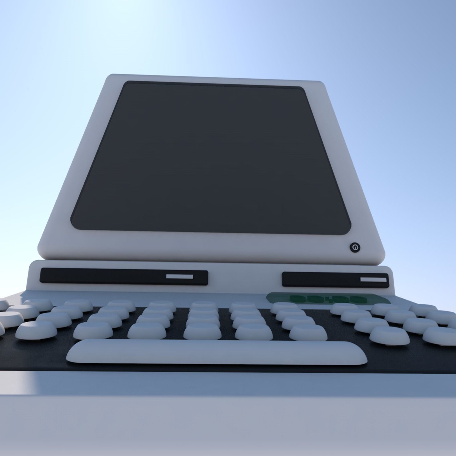 Old model computer - a rough representation of an old computer Free 3D model_11