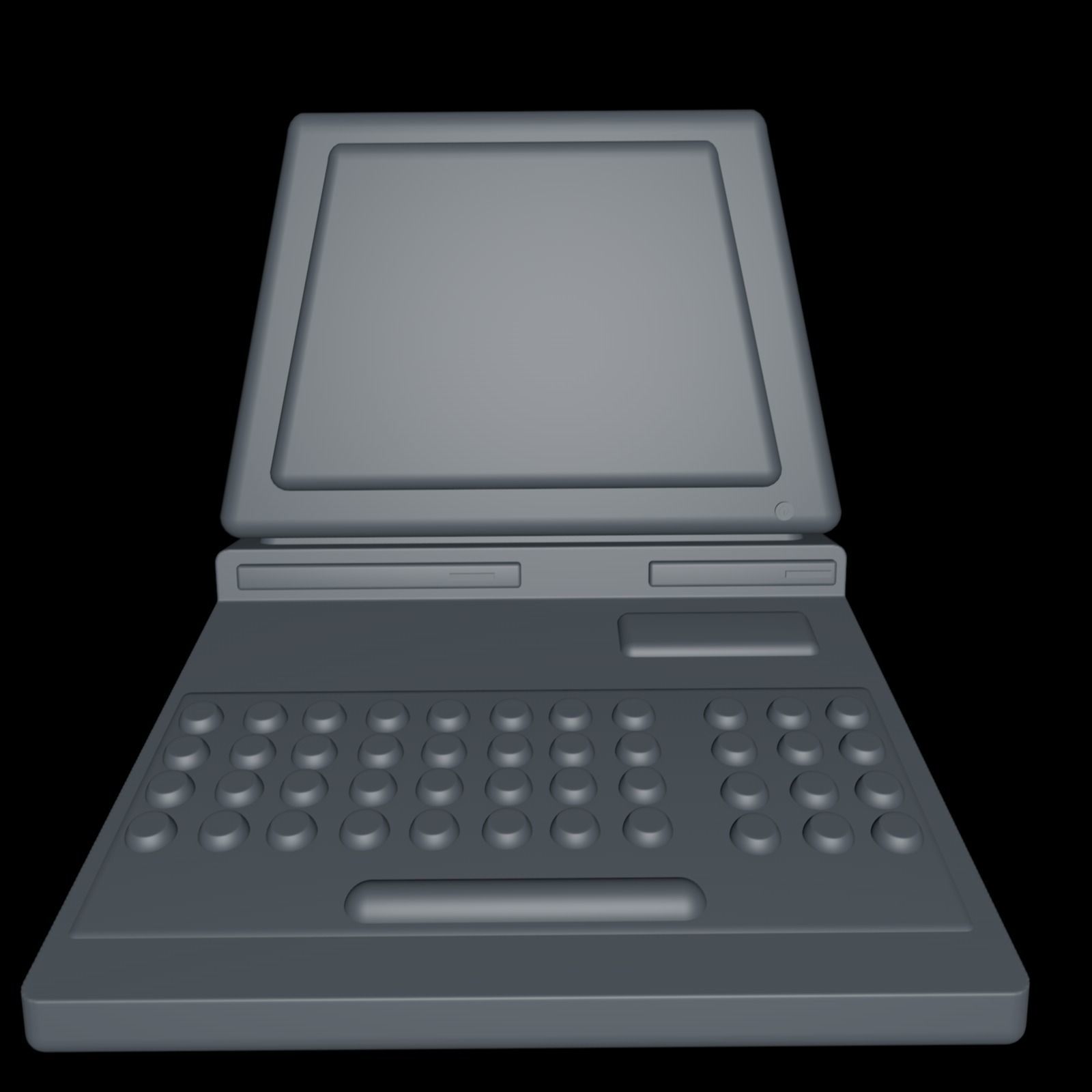 Old model computer - a rough representation of an old computer Free 3D model_12