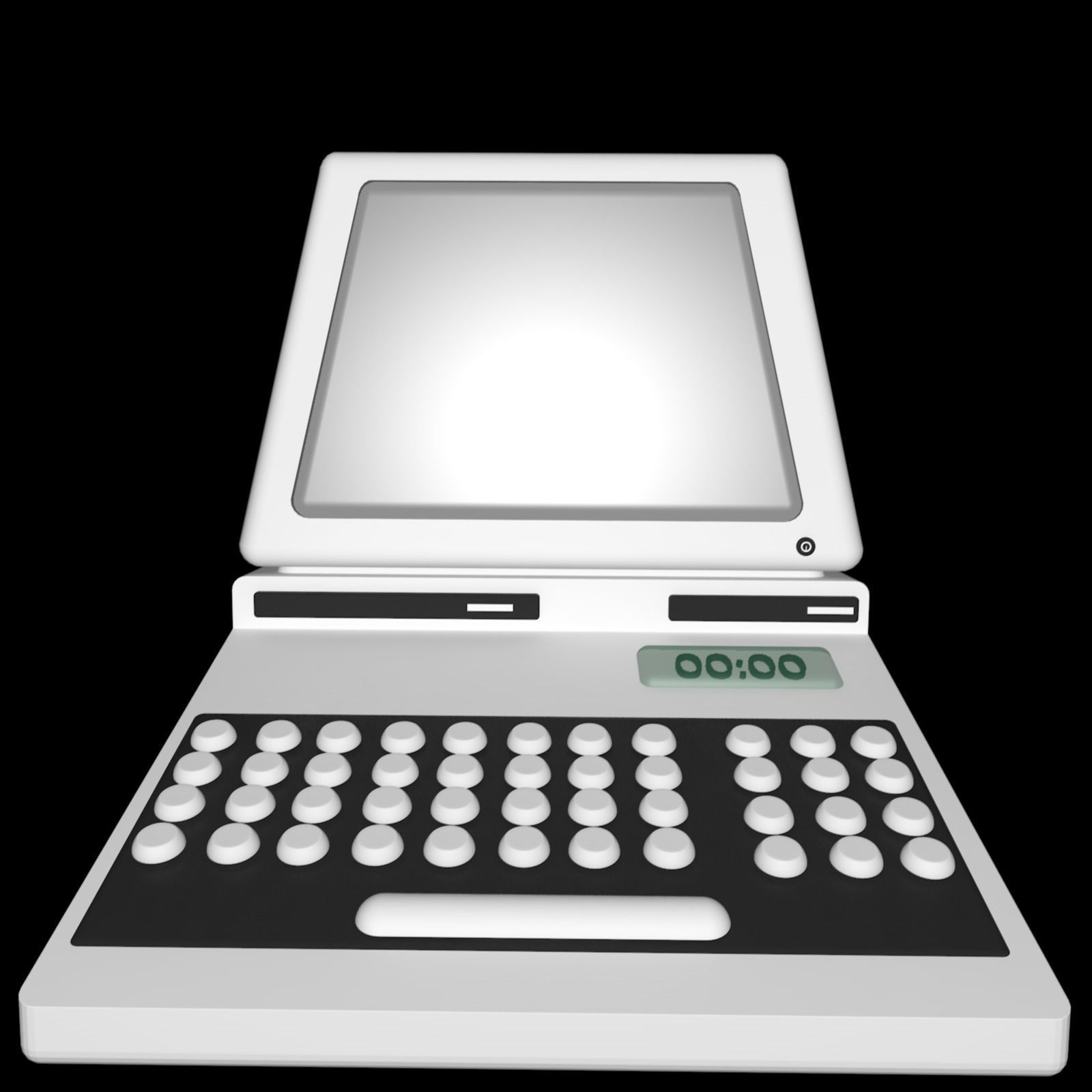 Old model computer - a rough representation of an old computer Free 3D model_8