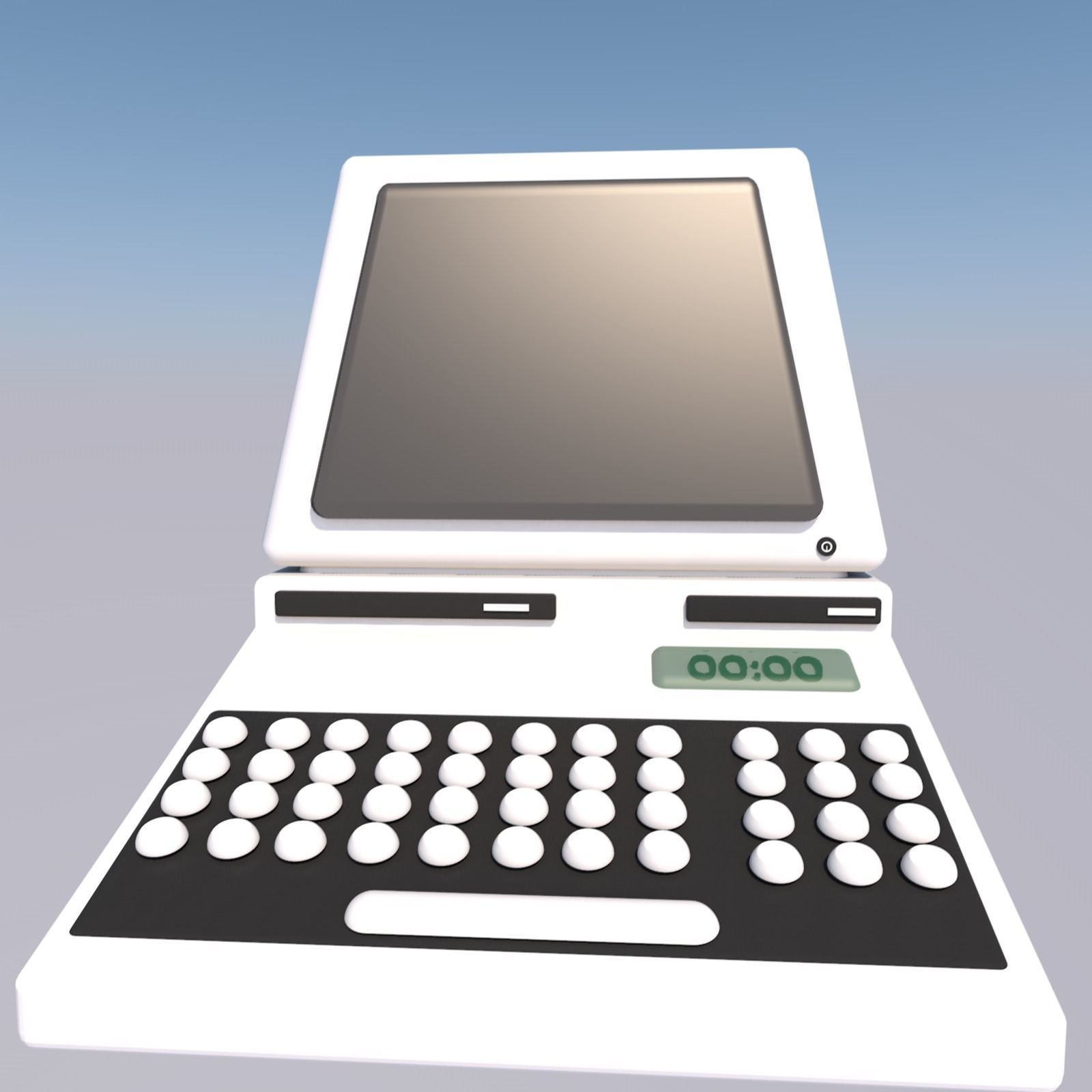 Old model computer - a rough representation of an old computer Free 3D model_1