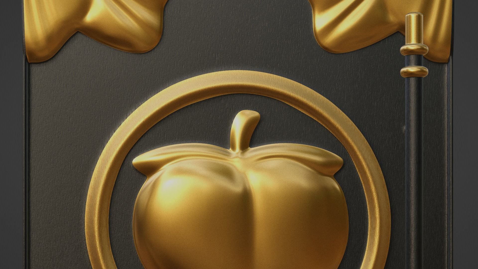 Chinese Peach Door 3D model_10