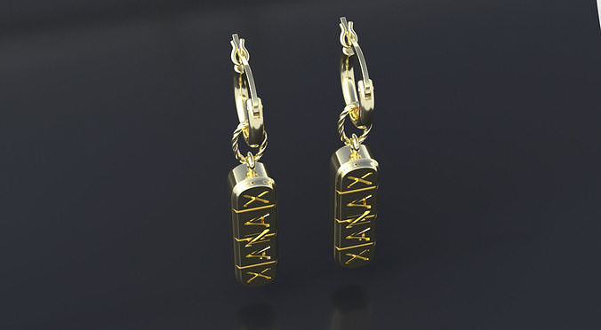 Xanax pills earrings 3D print or CNC model  3D print model