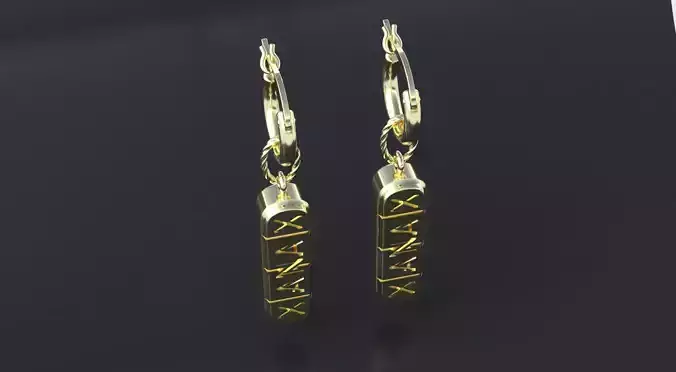 Xanax pills earrings 3D print or CNC model  3D print model