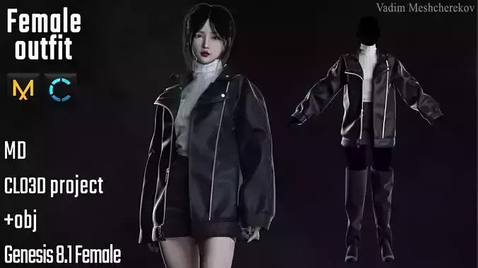 Female Modern Outfit 8 3D model