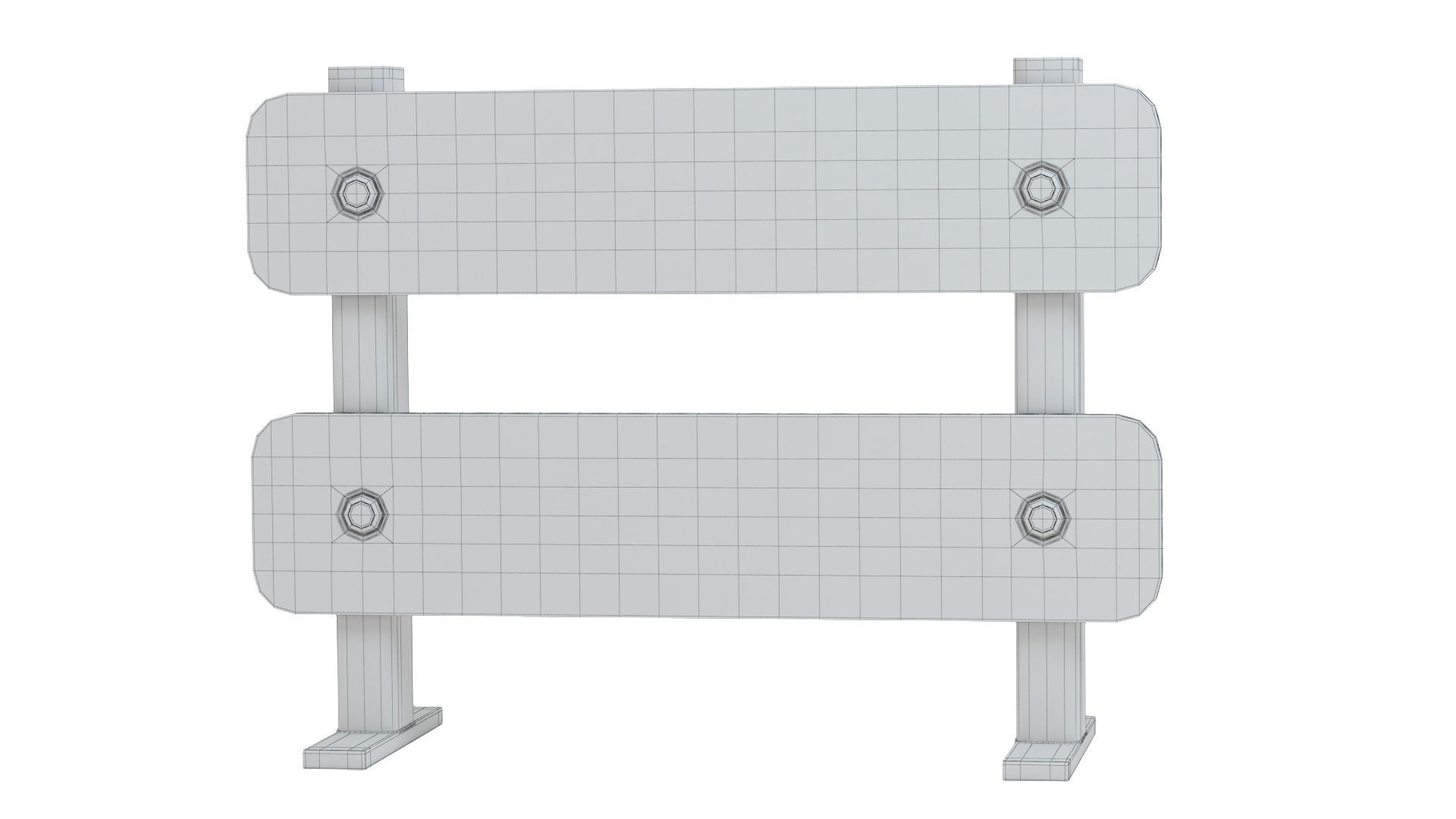 Road  Steel Barricade 3D model_4