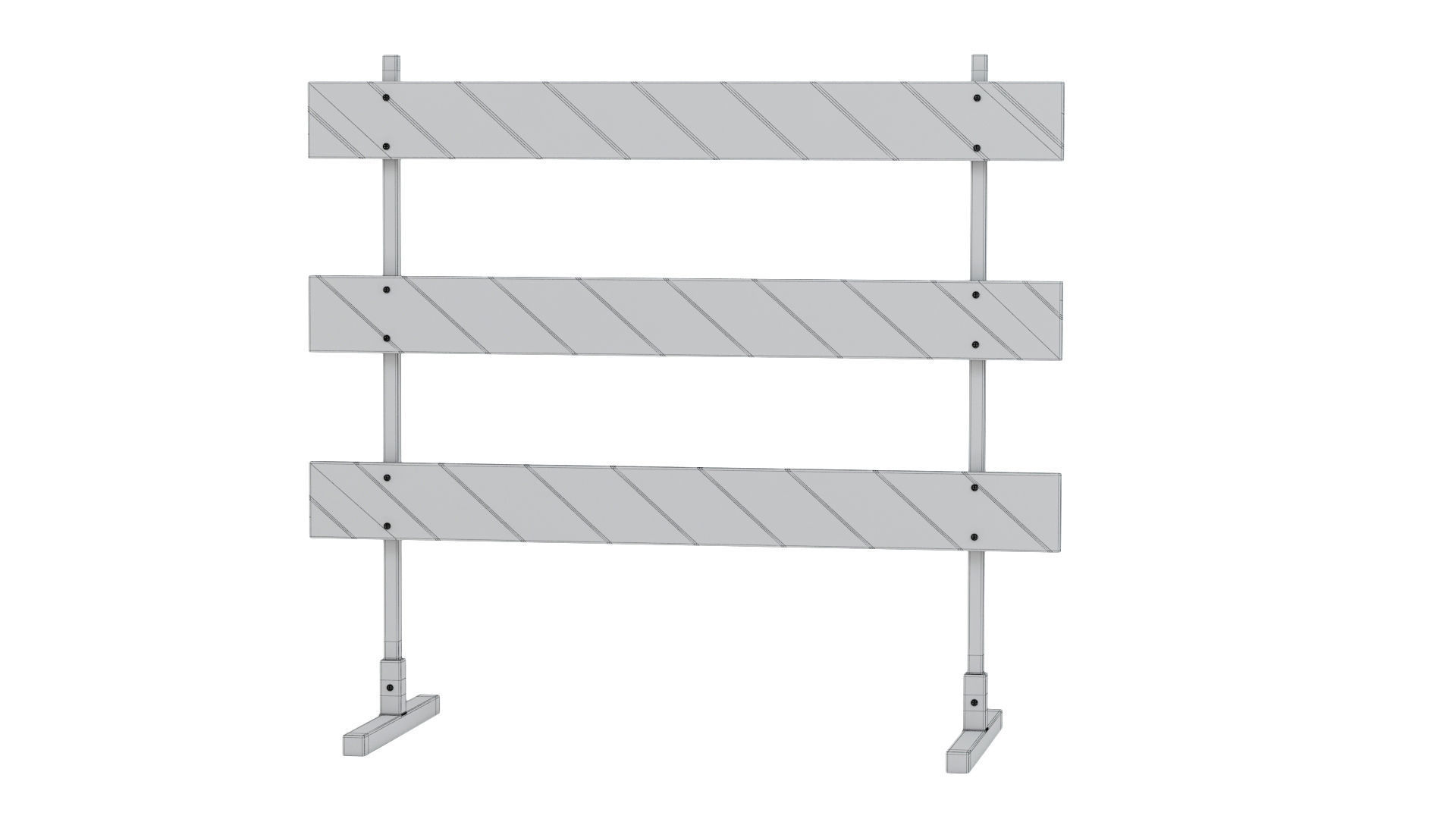 Road  Steel Barricade 3D model_7