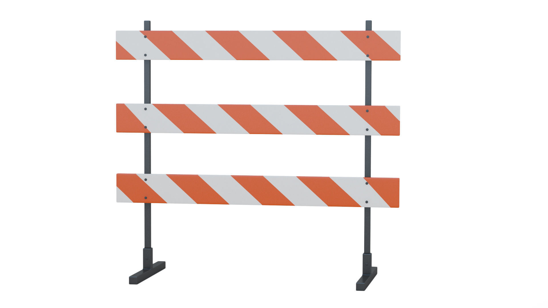 Road  Steel Barricade 3D model_5