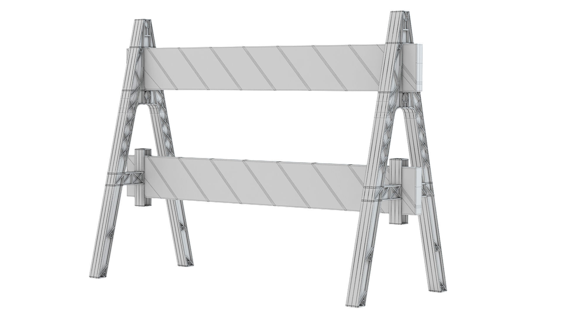 Road  Steel Barricade 3D model_10