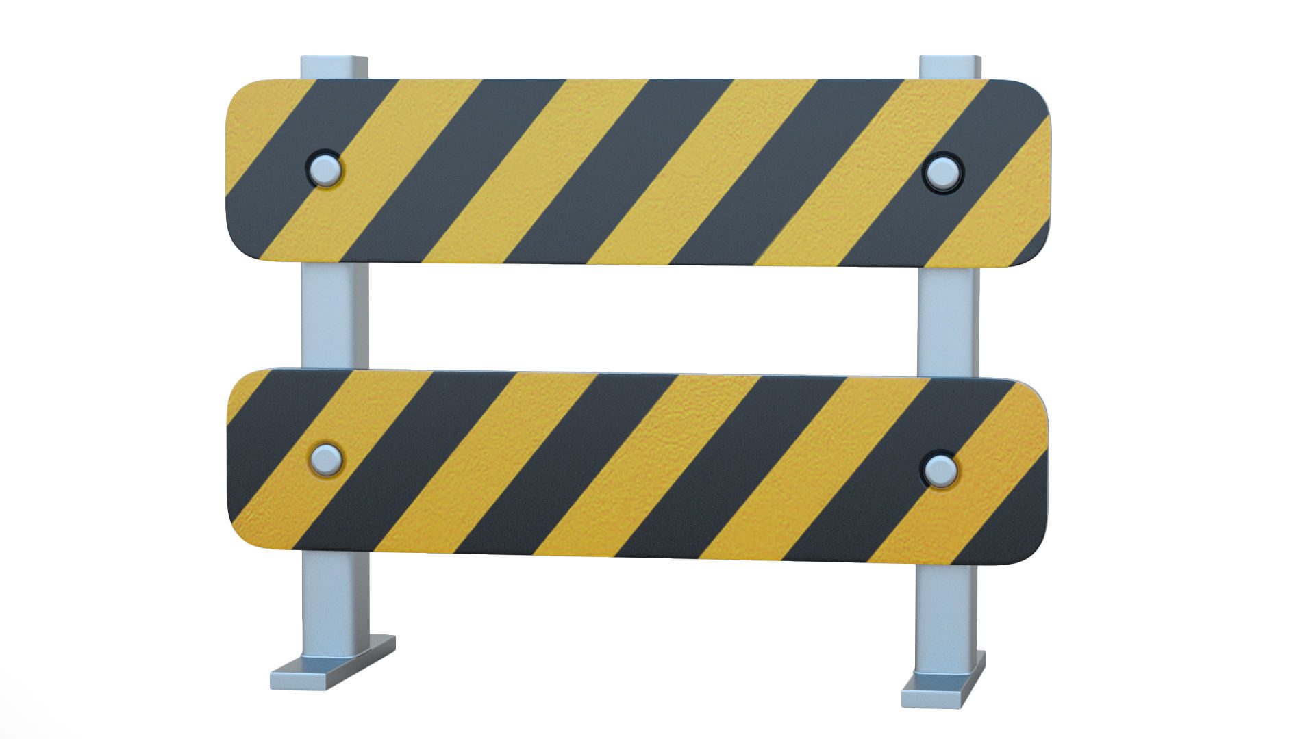Road  Steel Barricade 3D model_1