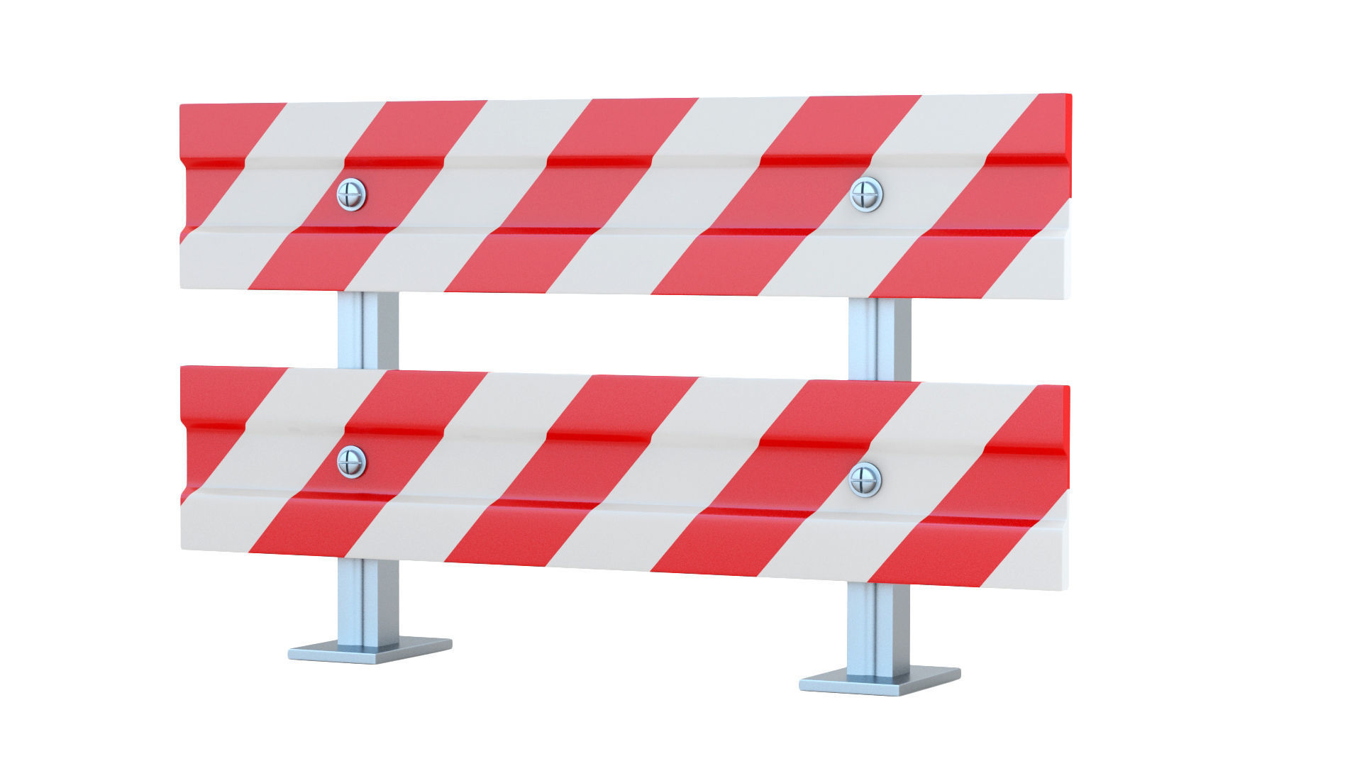 Road  Steel Barricade 3D model_11