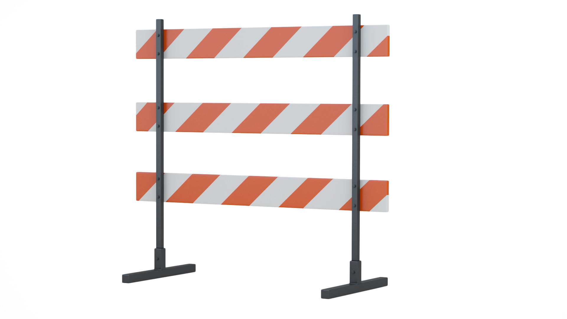 Road  Steel Barricade 3D model_6