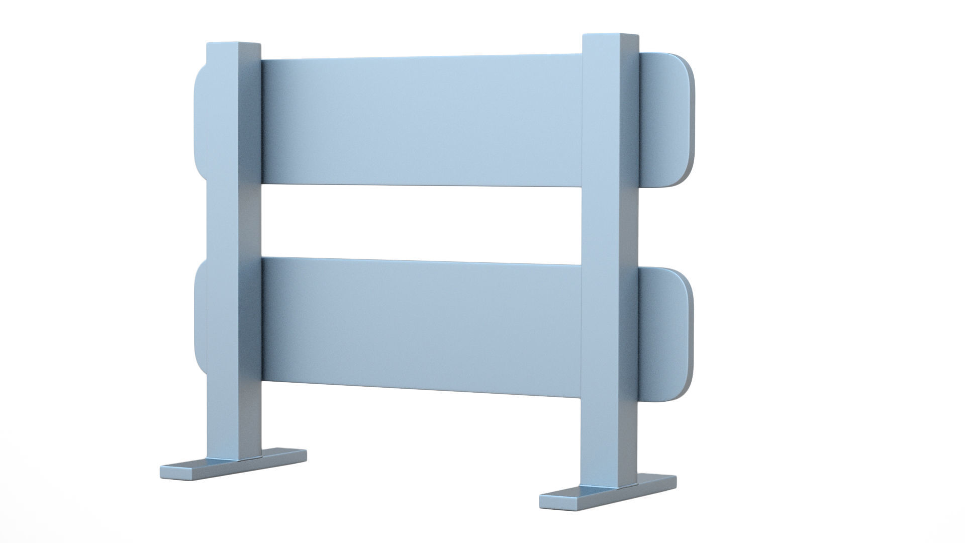 Road  Steel Barricade 3D model_2
