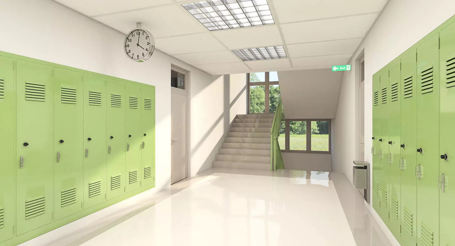 School Hallway 2 3D model
