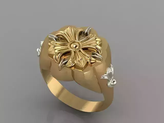 FLOWER SIGNET RING