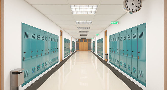 School Hallway 1 3D model
