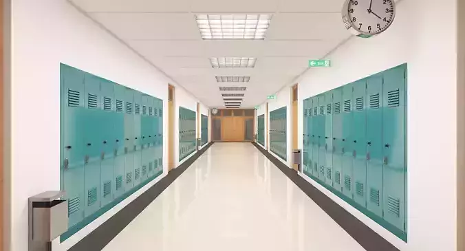 School Hallway 1 3D model