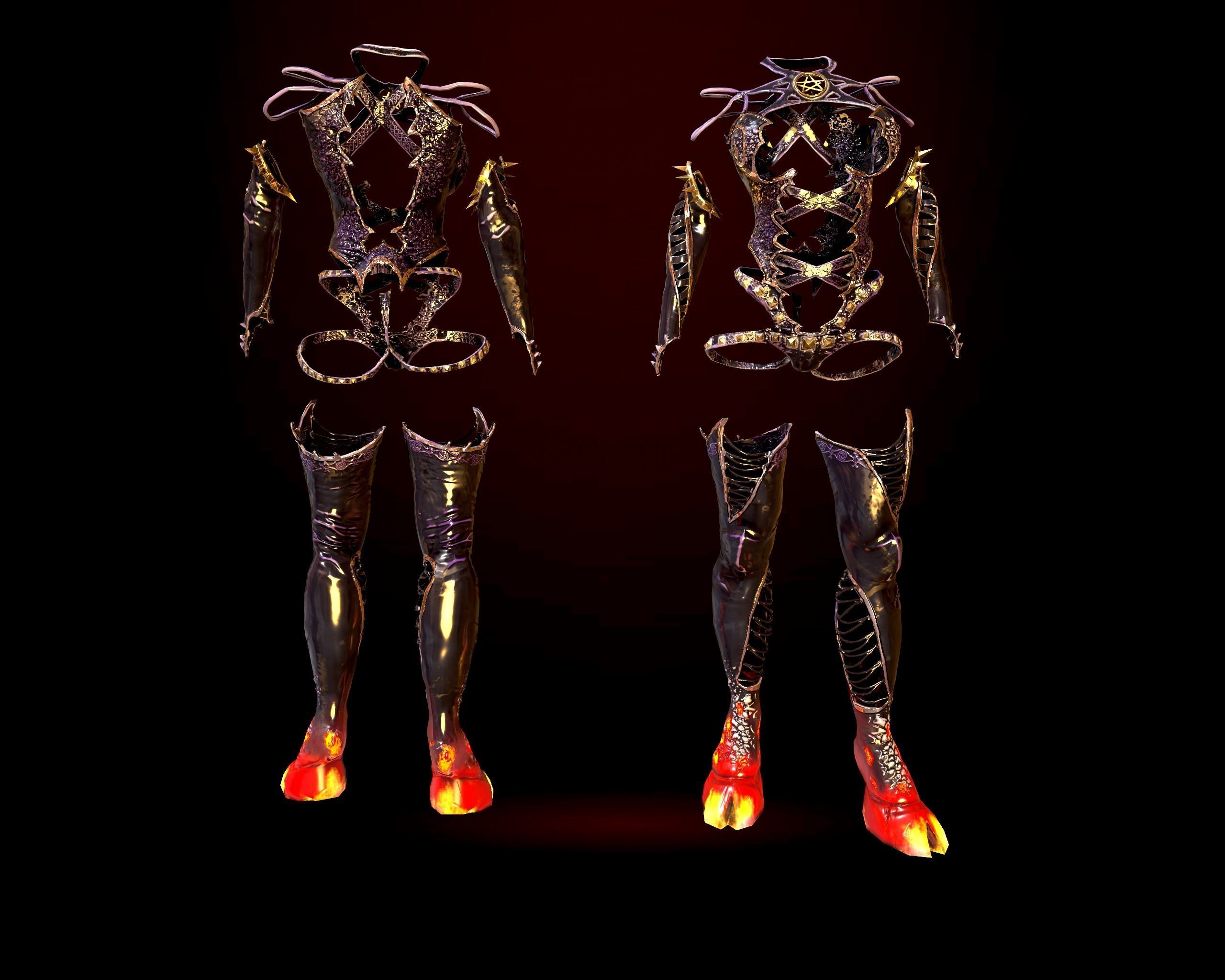 Demoness succubus named Essa charming and dangerous Low-poly 3D model_16