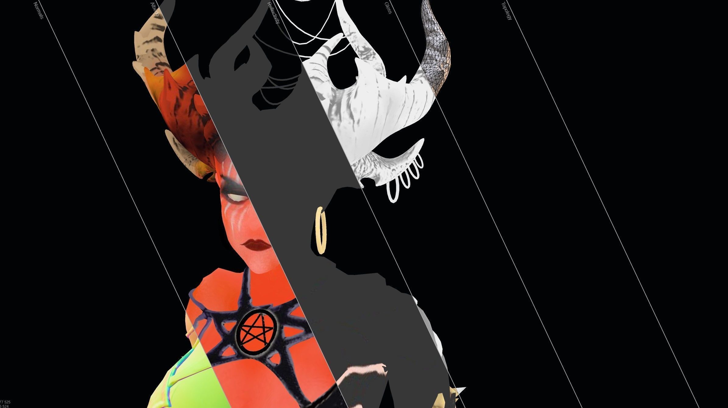 Demoness succubus named Essa charming and dangerous Low-poly 3D model_18